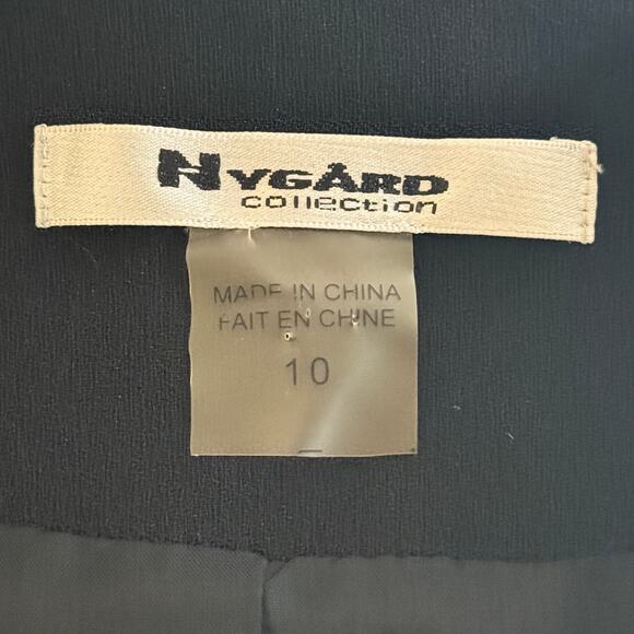 Nygard Blazer Zip-Front Contrast Jacket Sz 10 White Trim Business Office Siren - Picture 7 of 8